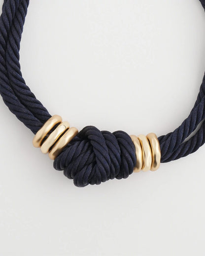 Chico's Navy Knot Rope Necklace Navy