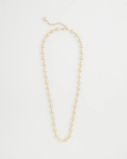 Chico's Gold Bead Long Single Strand Necklace Gold