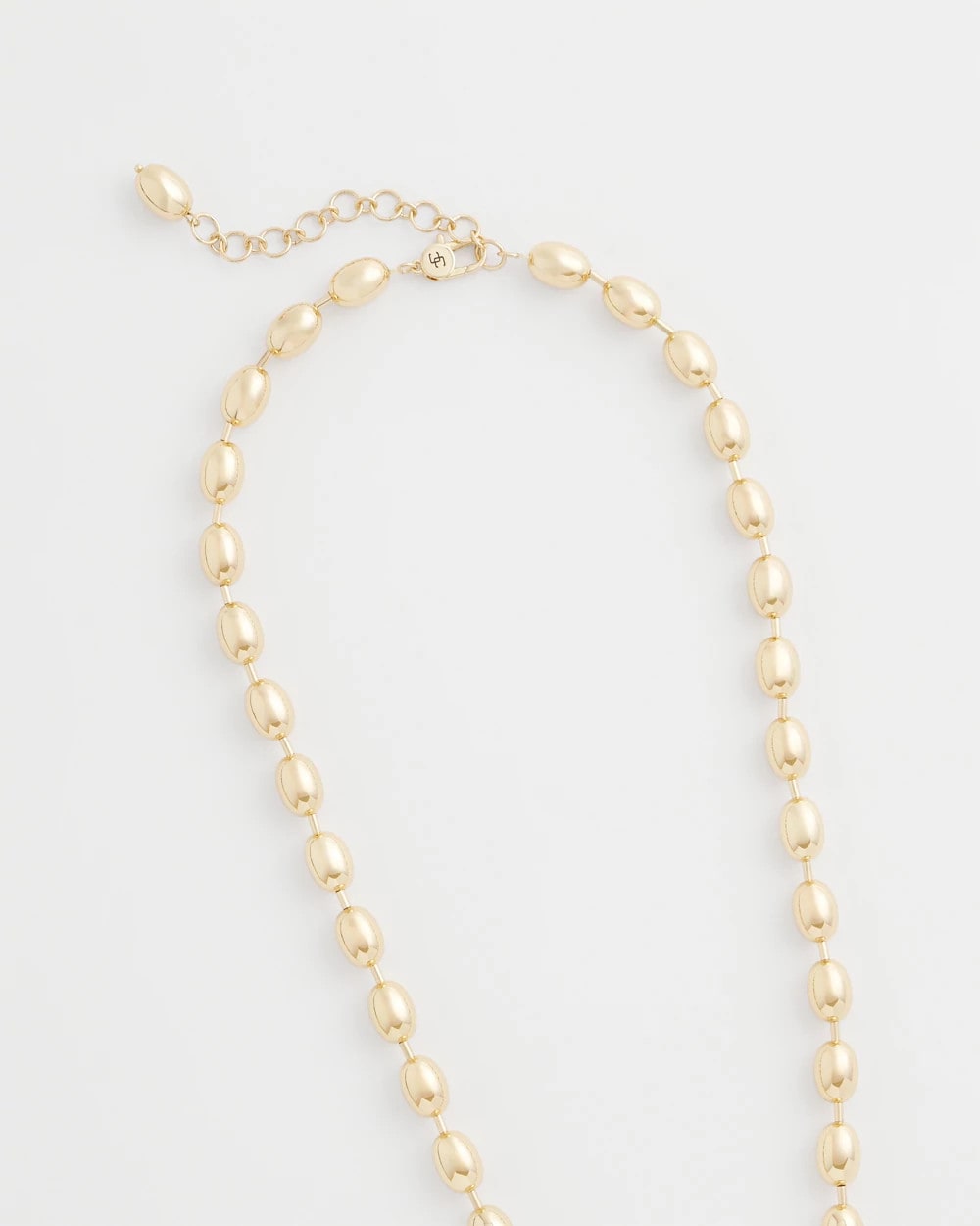 Chico's Gold Bead Long Single Strand Necklace Gold