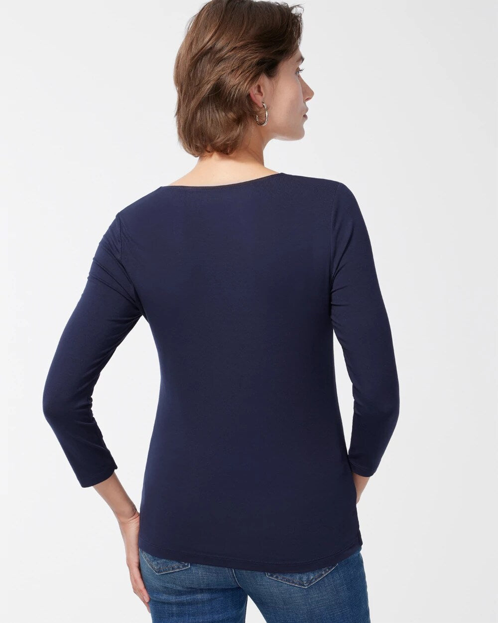 Chico's Touch of Cool™ Square Neck Tee Classic Navy