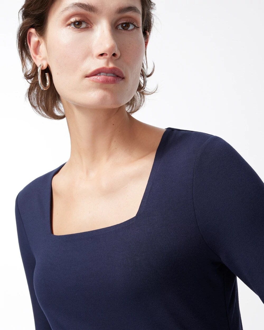 Chico's Touch of Cool™ Square Neck Tee Classic Navy