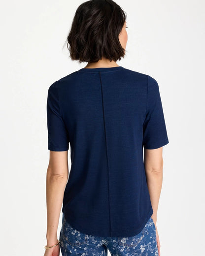 Chico's Cotton Slub V-Neck Tee Riviera Authentic