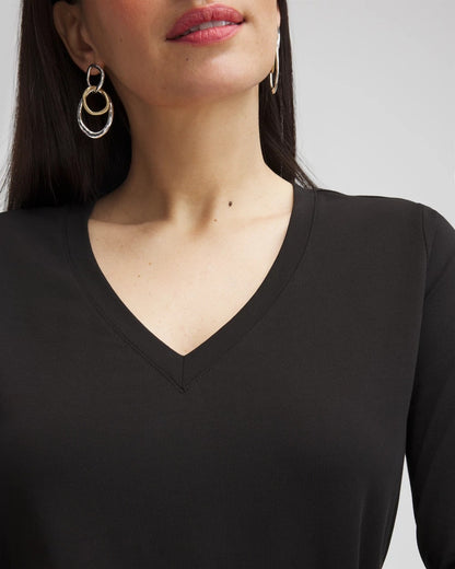 Chico's 3/4 Sleeve Perfect Tee Black
