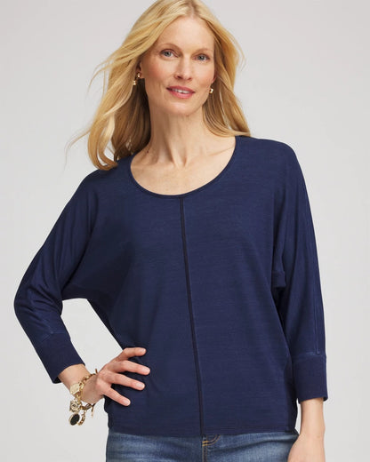 Chico's Dolman Denim Tee Riviera Authentic