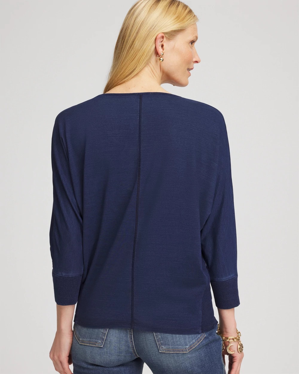 Chico's Dolman Denim Tee Riviera Authentic