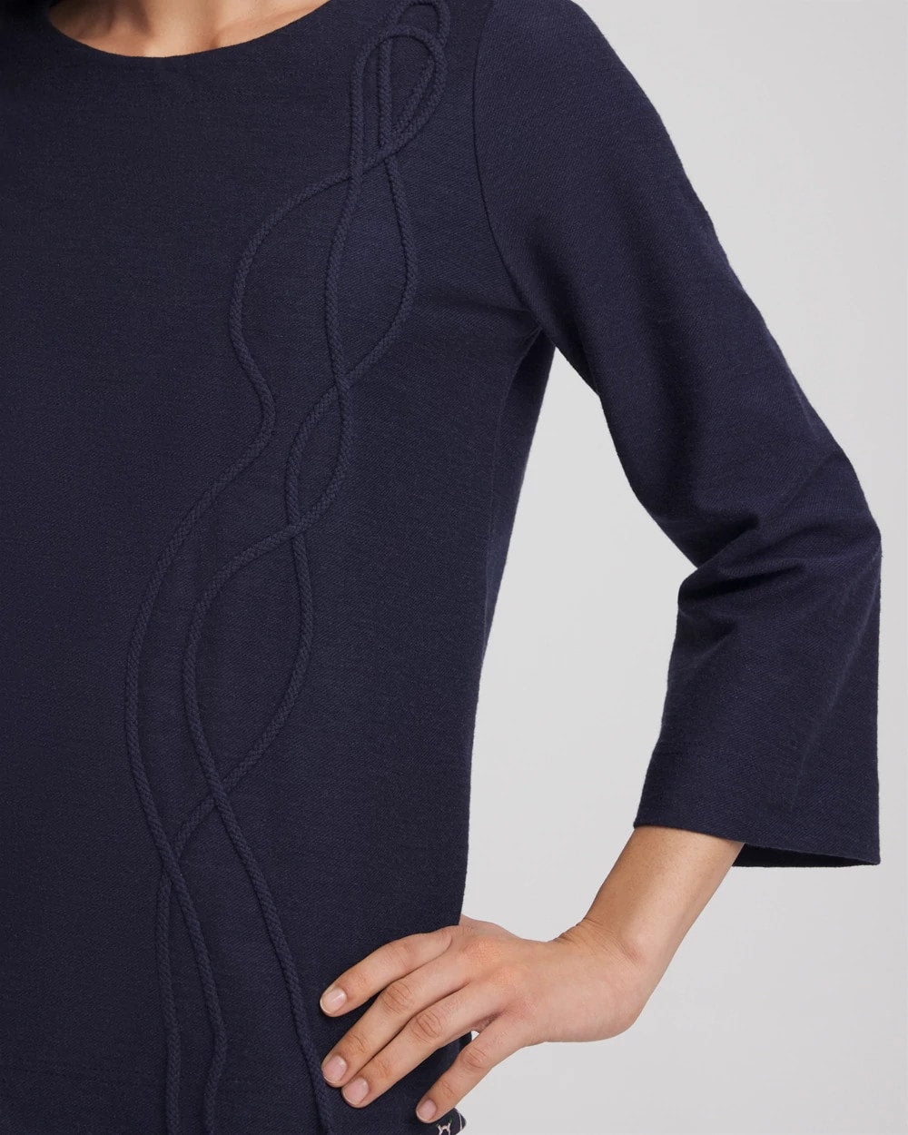 Chico's Denim Soutache Top Denim