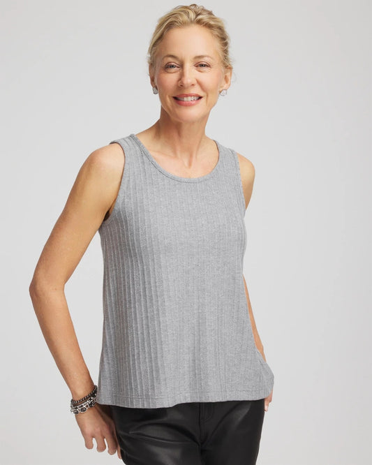 Chico's Cozy Tank Fog Heather Gray