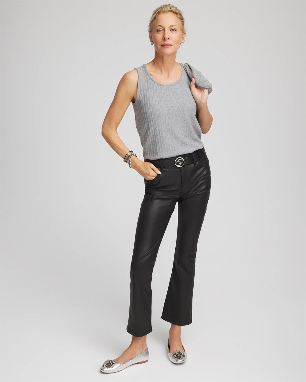 Chico's Cozy Tank Fog Heather Gray