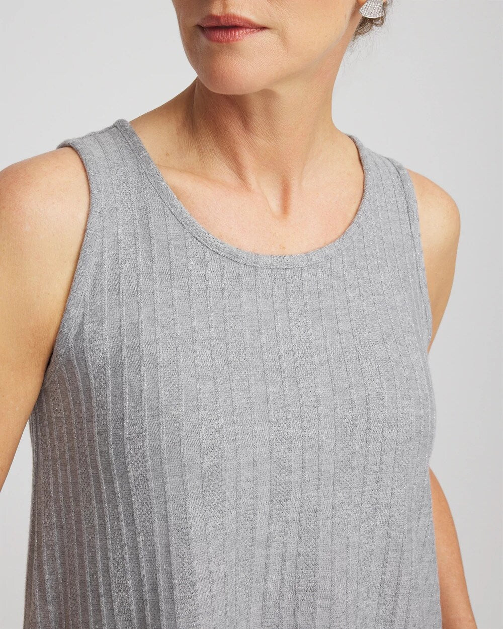 Chico's Cozy Tank Fog Heather Gray