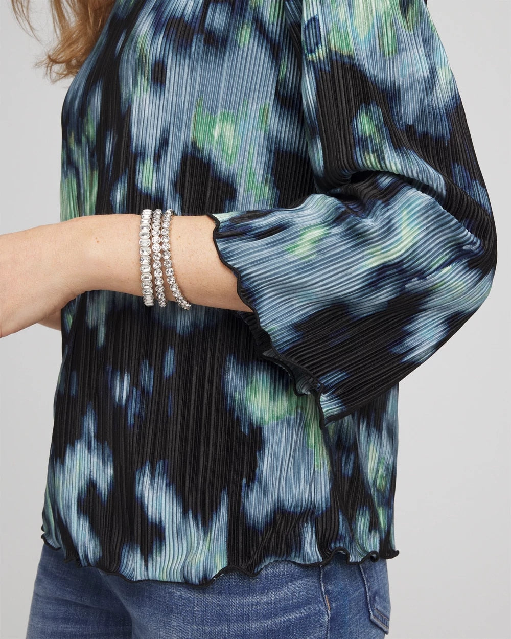 Chico's Bodre Flare Sleeve Top Black