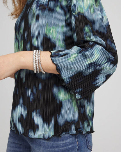 Chico's Bodre Flare Sleeve Top Black
