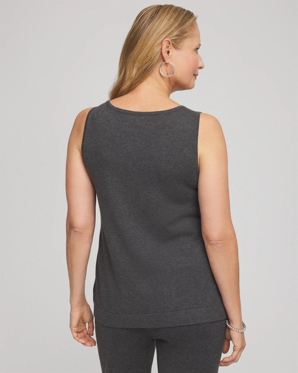 Chico's Travelers™ Rhinestone Tank Graphite Gray