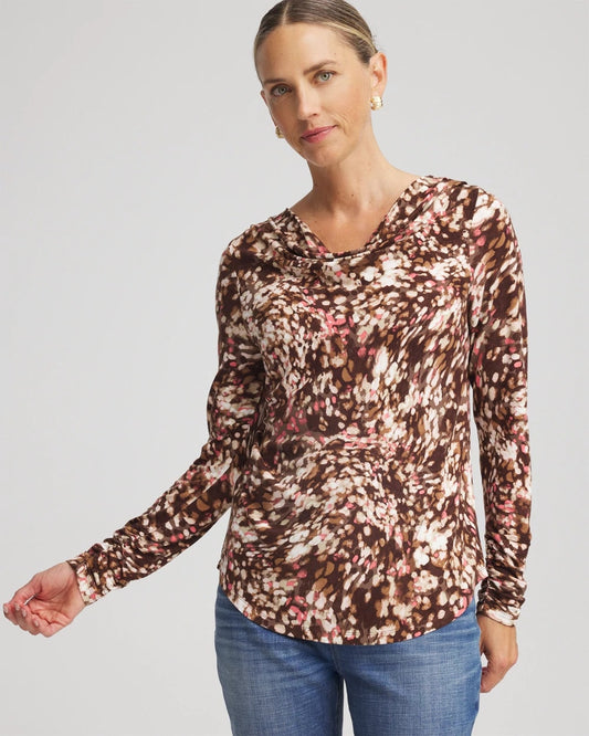 Chico's Touch of Cool™ Cowlneck Tee Cacao