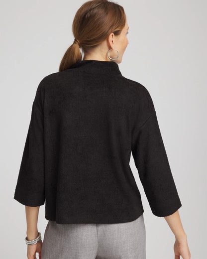 Chico's Jacquard Cozy Turtleneck Black