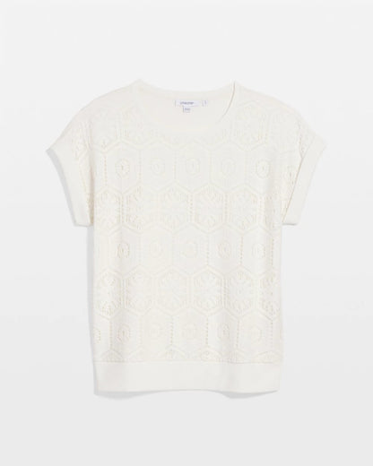 Chico's Crocheted Cotton-Blend Shirt Ecru