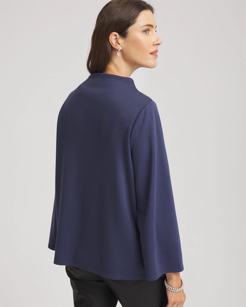 Chico's Embellished Structured Top Indigo Sky