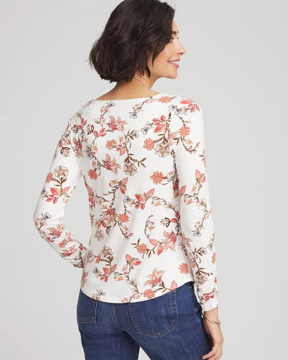 Chico's Touch of Cool™ Long-Sleeved Cowlneck Tee Ecru
