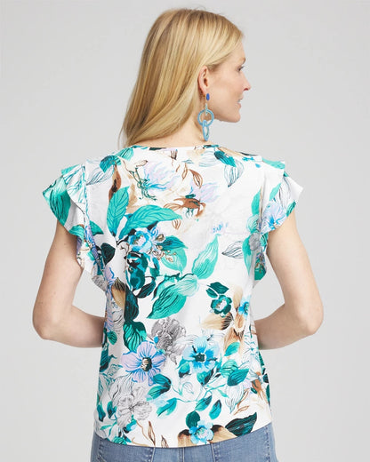 Chico's Touch of Cool™ Flutter Sleeve Tee Alabaster