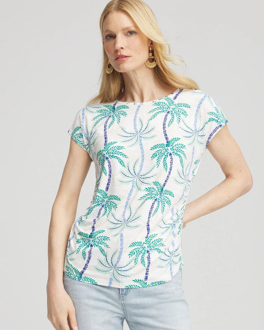 Chico's Cap Sleeve Dolman Tee Alabaster