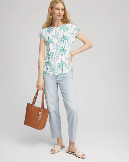 Chico's Cap Sleeve Dolman Tee Alabaster