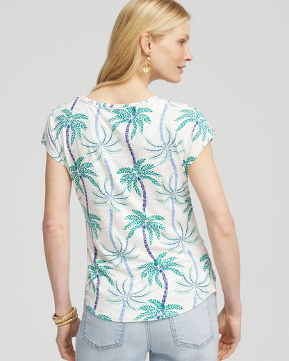 Chico's Cap Sleeve Dolman Tee Alabaster
