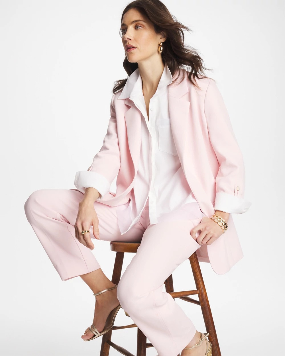 Chico's Poplin Organza Collared Shirt Alabaster