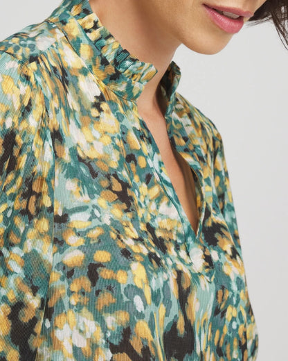Chico's Crinkle Relaxed-Fit Blouse Darkest Spruce