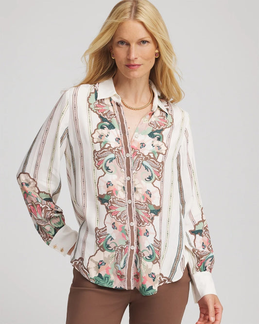Chico's Silky Classic-Fit Shirt Ecru