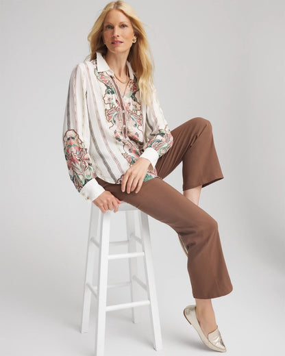 Chico's Silky Classic-Fit Shirt Ecru