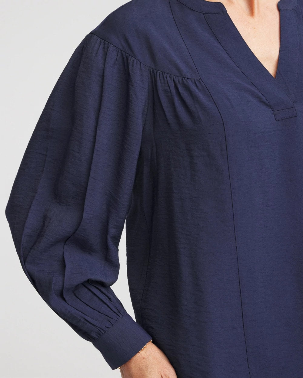 Chico's Woven Relaxed-Fit Shirt Passport Blue