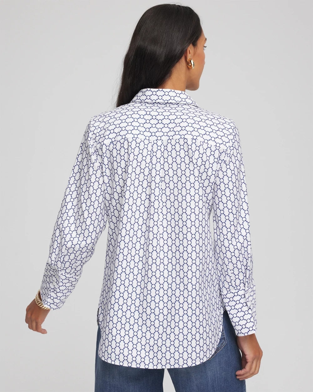 Chico's No Iron™  Chain Connection Shirt Passport Blue