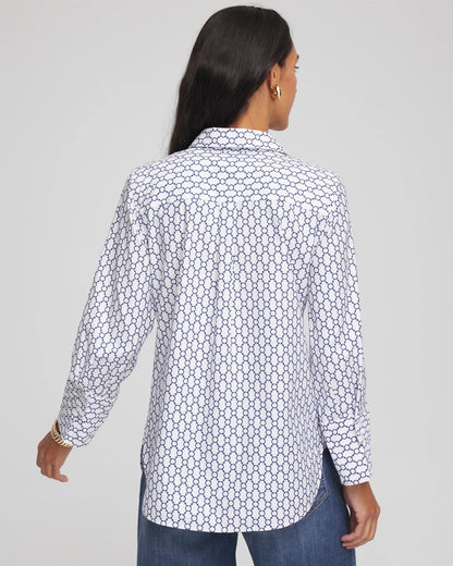 Chico's No Iron™  Chain Connection Shirt Passport Blue