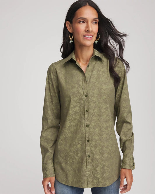 Chico's No Iron™ Jacquard Shirt Sage Meadow