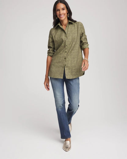 Chico's No Iron™ Jacquard Shirt Sage Meadow