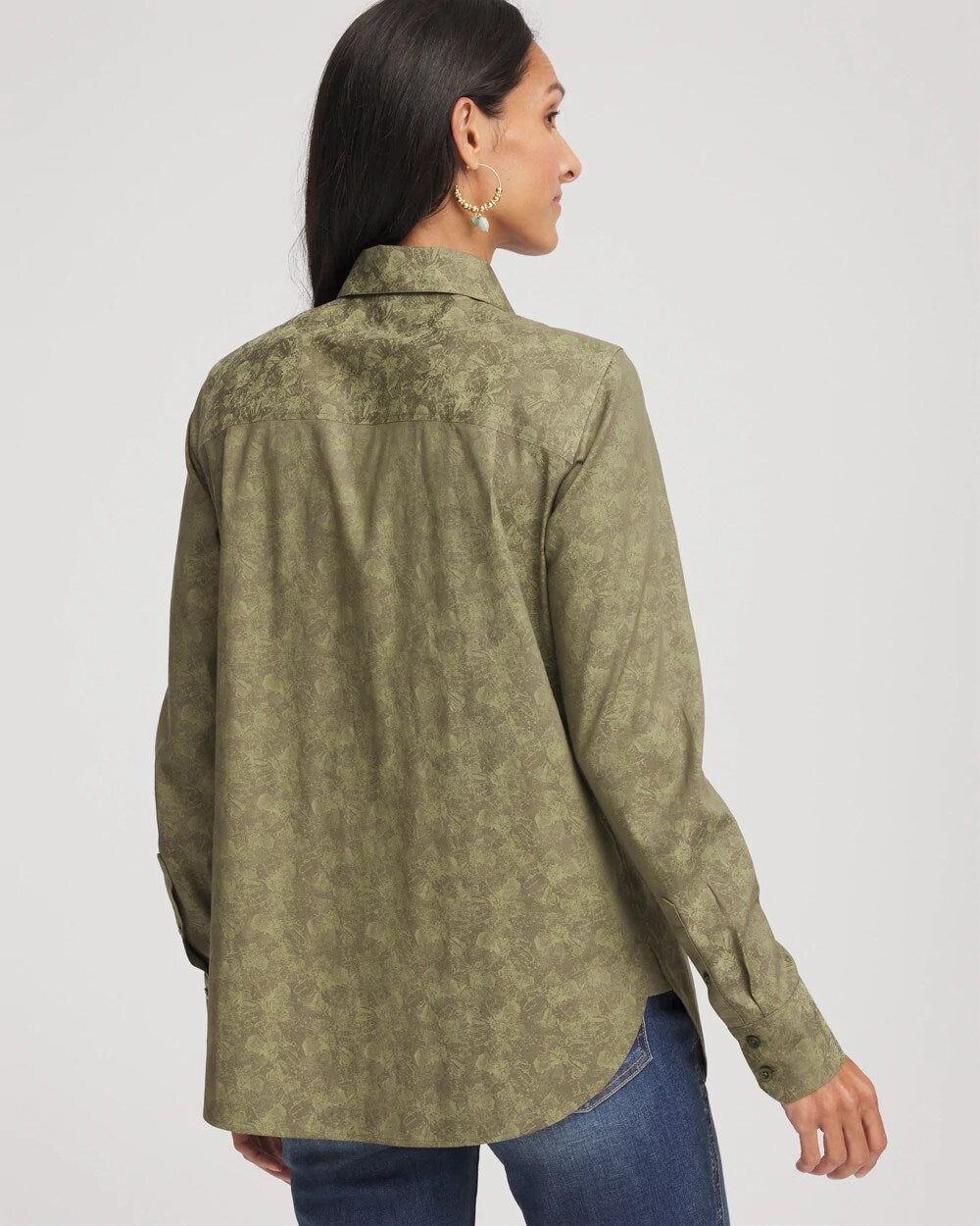 Chico's No Iron™ Jacquard Shirt Sage Meadow