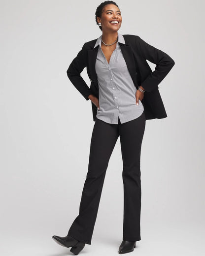 Chico's Poplin Stripe Shirt Black