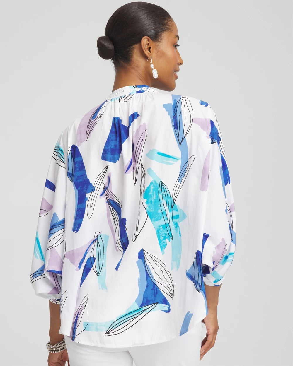 Chico's Batwing Sleeve Top Paradiso Blue