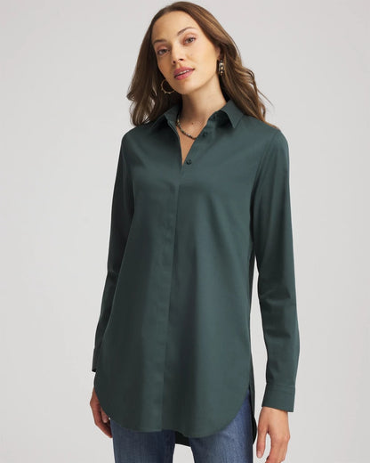 Chico's No Iron™ Long-Sleeved Tunic Darkest Spruce