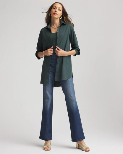 Chico's No Iron™ Long-Sleeved Tunic Darkest Spruce