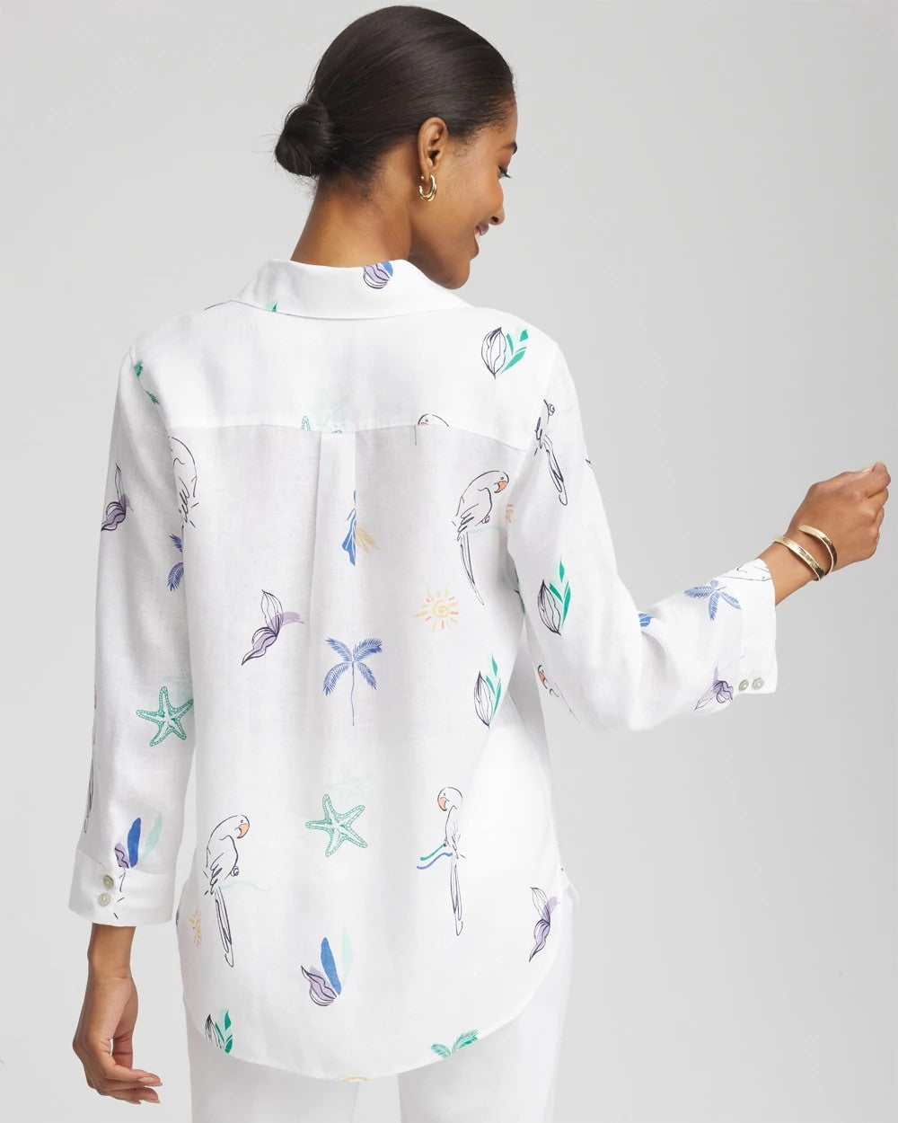 Chico's No Iron™ Island Linen Shirt Optic White