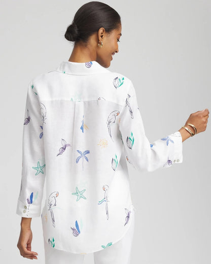 Chico's No Iron™ Island Linen Shirt Optic White