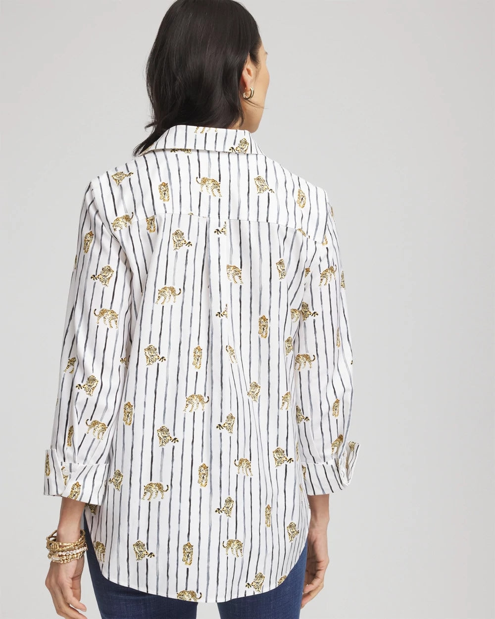 Chico's No Iron™ Leopard Graphic Shirt Optic White