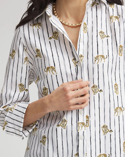 Chico's No Iron™ Leopard Graphic Shirt Optic White