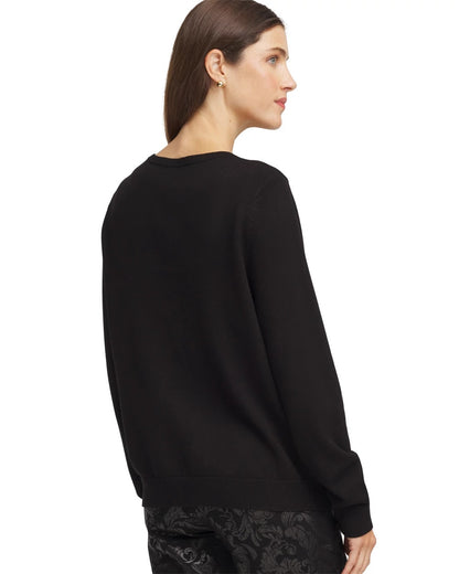 Chico's Ombré Rhinestone Cardigan Black