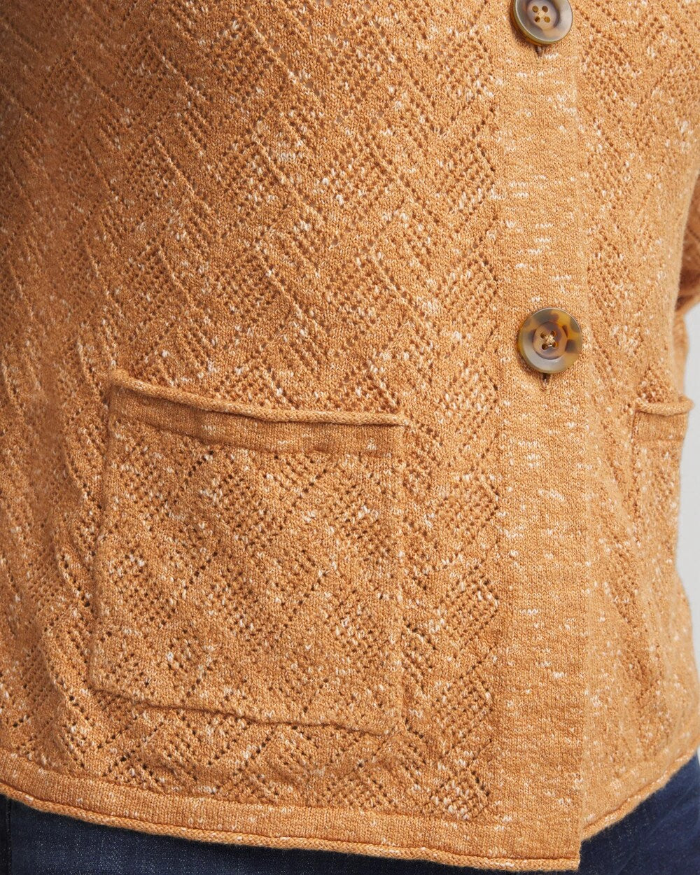 Chico's Tweed Cropped Sweater Burnt Sienna