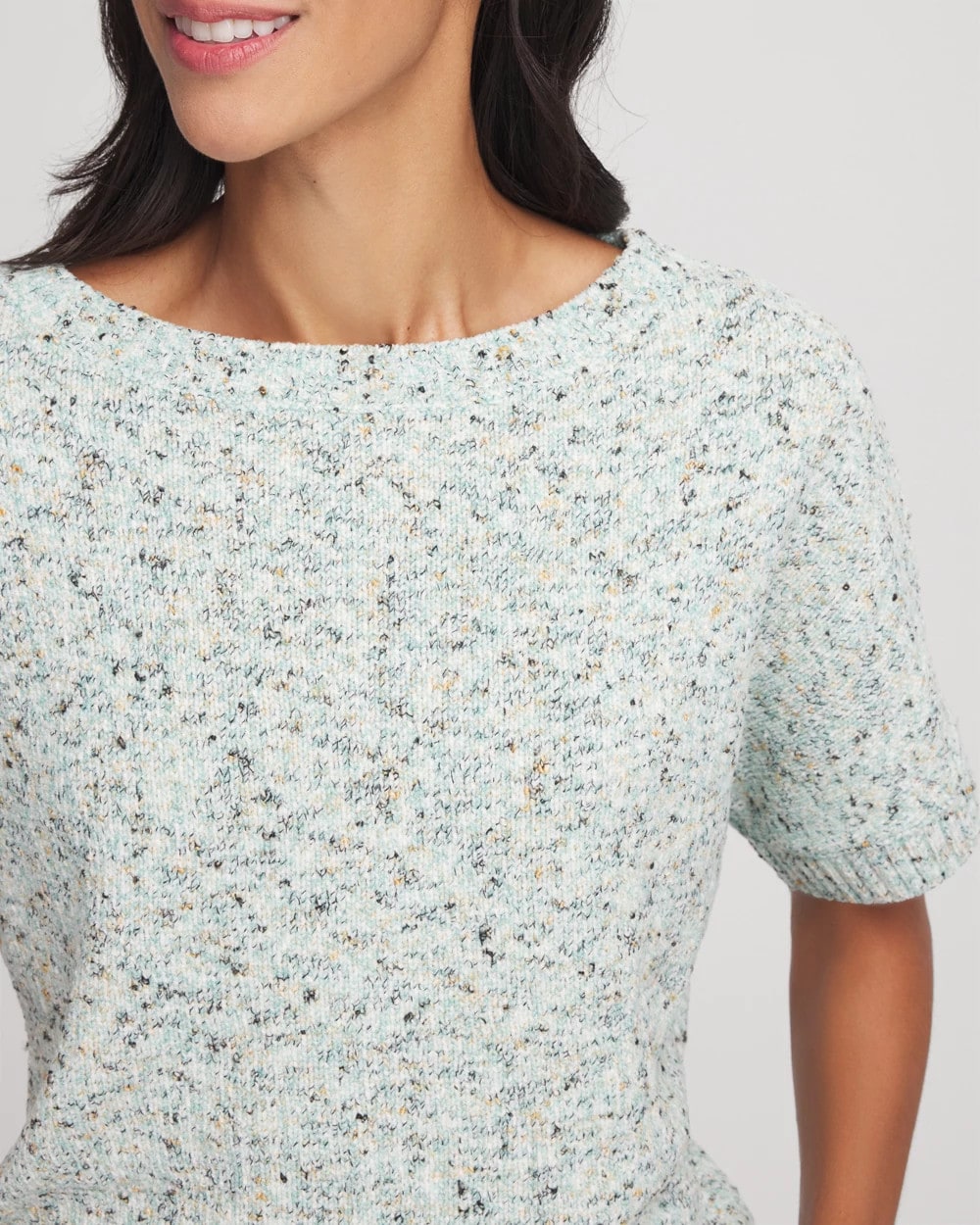 Chico's Textured Dolman Pullover Sweater Blue Menthe