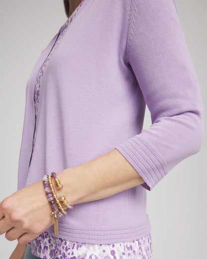 Chico's Summer Romance Short Cardigan Gentle Lavender