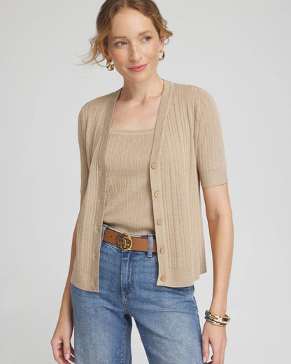 Chico's Rib Stitch Pullover Tank Sycamore