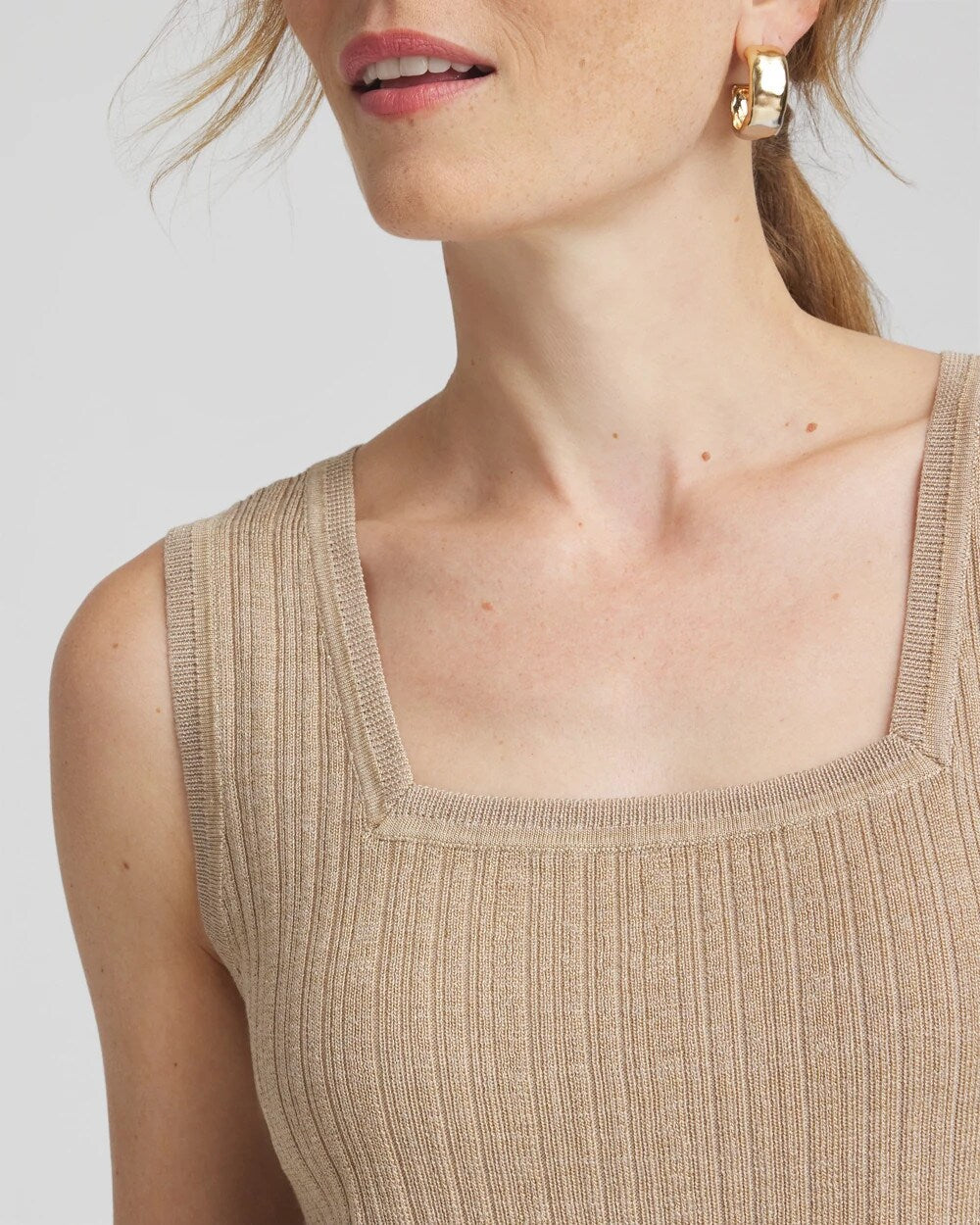Chico's Rib Stitch Pullover Tank Sycamore