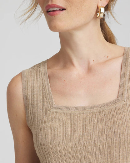 Chico's Rib Stitch Pullover Tank Sycamore